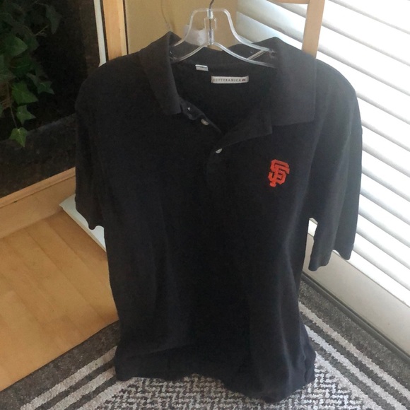 SF Giants Cutter and Buck 100% cotton black polo size M - Picture 1 of 7